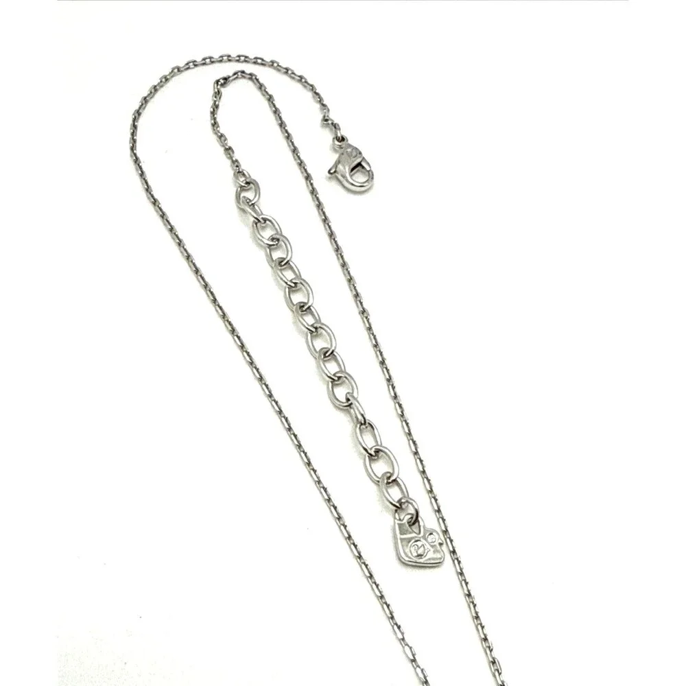 Swarovski Crystal Abstract Pendant Necklace Silver Rhodium Plated 15